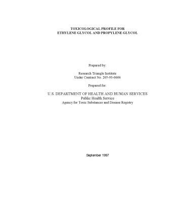 خرید و دانلود نسخه کامل کتاب Toxicological profiles – Ethylene glycol and propylene glycol
