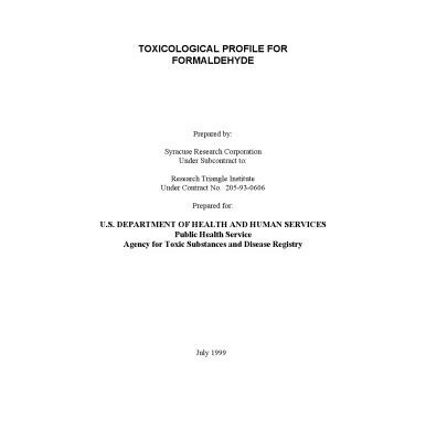 خرید و دانلود نسخه کامل کتاب Toxicological profiles – Formaldehyde