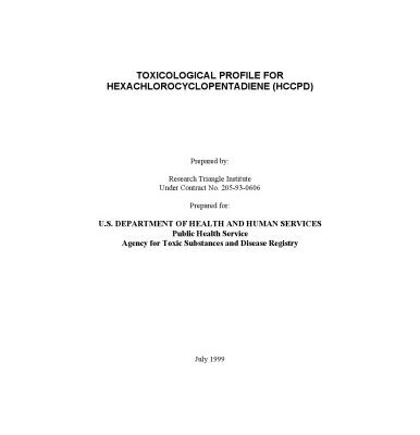 خرید و دانلود نسخه کامل کتاب Toxicological profiles – Hexachlorocyclopentadiene (hccpd)