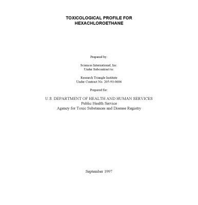 خرید و دانلود نسخه کامل کتاب Toxicological profiles – Hexachloroethane