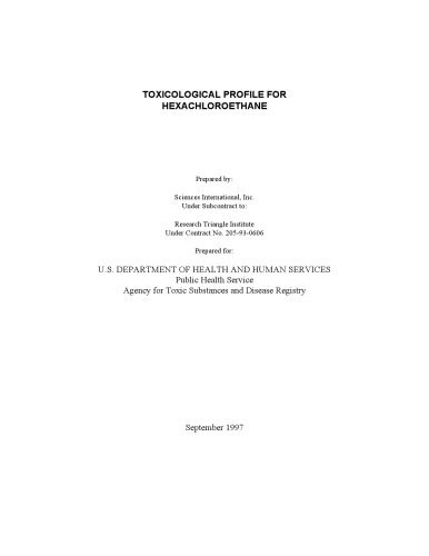 خرید و دانلود نسخه کامل کتاب Toxicological profiles – Hexachloroethane_68d43242a81b1.jpeg خرید و دانلود نسخه کامل کتاب Toxicological profiles – Hexachloroethane