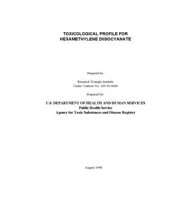 خرید و دانلود نسخه کامل کتاب Toxicological profiles – Hexamethylene diisocyanate