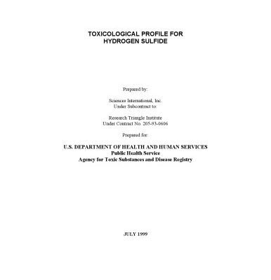 خرید و دانلود نسخه کامل کتاب Toxicological profiles – Hydrogen sulfide