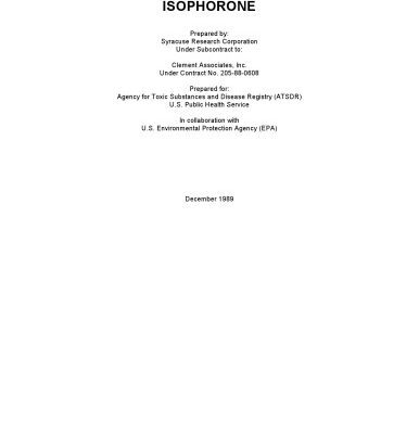 خرید و دانلود نسخه کامل کتاب Toxicological profiles – Isophorone
