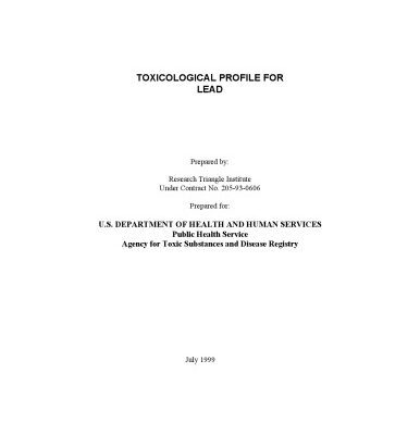خرید و دانلود نسخه کامل کتاب Toxicological profiles – Lead