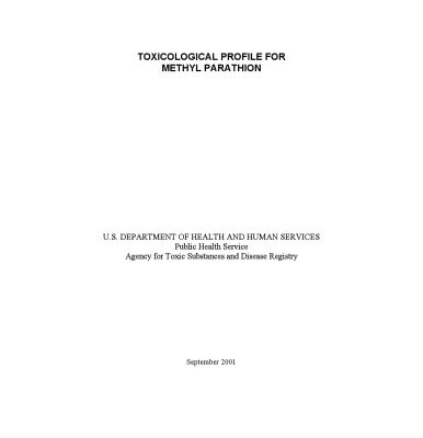 خرید و دانلود نسخه کامل کتاب Toxicological profiles – Methyl parathion