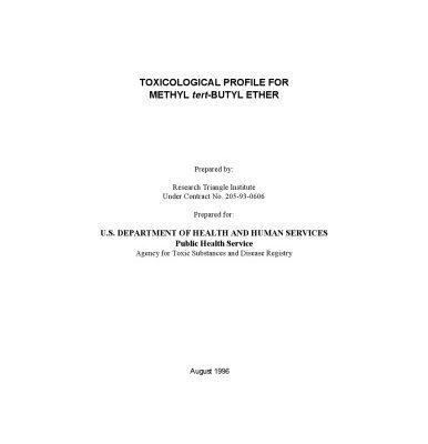 خرید و دانلود نسخه کامل کتاب Toxicological profiles – Methyl tert-butyl ether