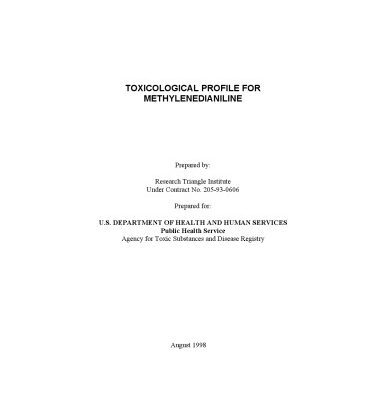 خرید و دانلود نسخه کامل کتاب Toxicological profiles – Methylenedianiline