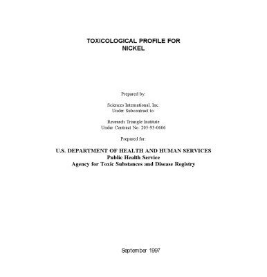 خرید و دانلود نسخه کامل کتاب Toxicological profiles – Nickel
