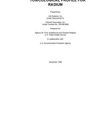 خرید و دانلود نسخه کامل کتاب Toxicological profiles – Radium
