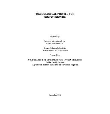 خرید و دانلود نسخه کامل کتاب Toxicological profiles – Sulfdio