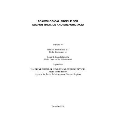 خرید و دانلود نسخه کامل کتاب Toxicological profiles – Sulfur Trioxide And Sulfuric Acid
