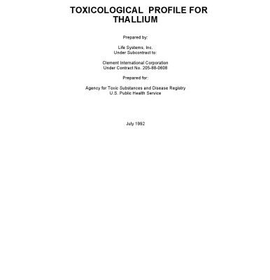 خرید و دانلود نسخه کامل کتاب Toxicological profiles – Thallium