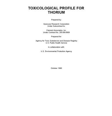 خرید و دانلود نسخه کامل کتاب Toxicological profiles – Thorium