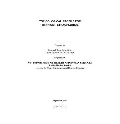 خرید و دانلود نسخه کامل کتاب Toxicological profiles – Titanium Tetrachloride