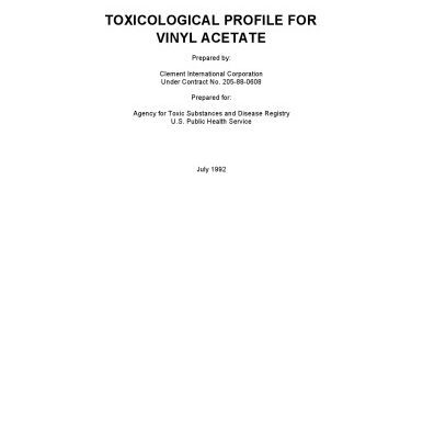 خرید و دانلود نسخه کامل کتاب Toxicological profiles – Vinyl Acetate