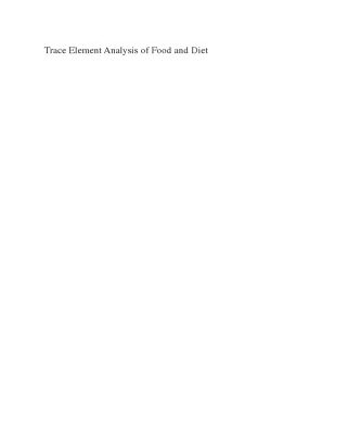 خرید و دانلود نسخه کامل کتاب Trace Element Analysis of Food and Diet (RSC Food Analysis Monographs)