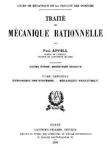 خرید و دانلود نسخه کامل کتاب Traite de mecanique rationnelle, tome 2_68be7d0c0bad8.jpeg خرید و دانلود نسخه کامل کتاب Traite de mecanique rationnelle, tome 2