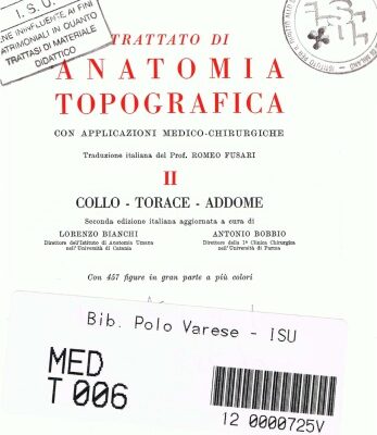 خرید و دانلود نسخه کامل کتاب Trattato di anatomia topografica con aplicazioni medico chirurgiche