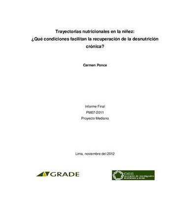 خرید و دانلود نسخه کامل کتاب Trayectorias nutricionales en la niñez: ¿Qué condiciones facilitan la recuperación de la desnutrición crónica?