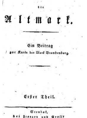 خرید و دانلود نسخه کامل کتاب Über die Altmark : Ein Beitrag zur Kunde der Mark Brandenburg