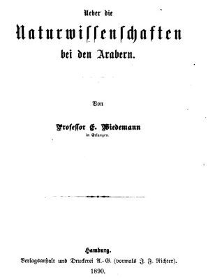 خرید و دانلود نسخه کامل کتاب Über die Naturwissenschaften bei den Arabern