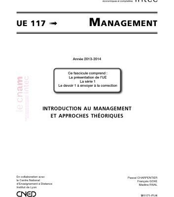 خرید و دانلود نسخه کامل کتاب UE 117 Management 117 Série 1