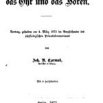 خرید و دانلود نسخه کامل کتاب Ueber das Ohr und das Hören. Vortrag, gehalten am 4. März 1872 im Amphitheater des physiologischen Privatlaboratoriums