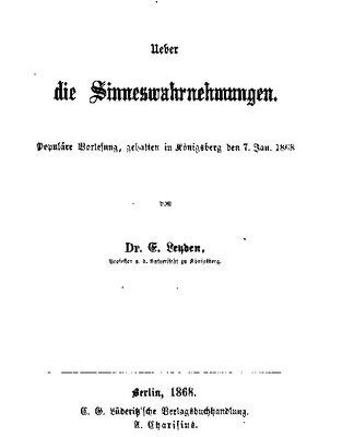 خرید و دانلود نسخه کامل کتاب Ueber die Sinneswahrnehmungen. Populäre Vorlesung, gehalten in Königsberg den 7. Jan. 1868