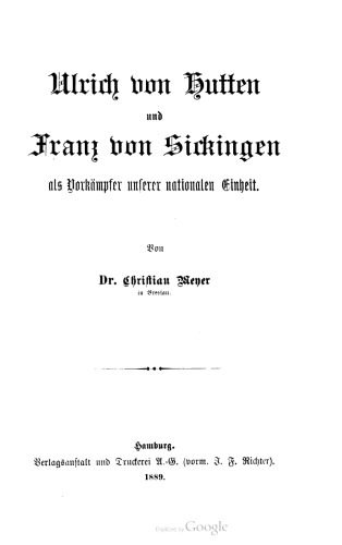 خرید و دانلود نسخه کامل کتاب Ulrich von Hutten und Franz von Sickingen als Vorkämpfer unserer nationalen Einheit_68c1ff24c7f13.jpeg خرید و دانلود نسخه کامل کتاب Ulrich von Hutten und Franz von Sickingen als Vorkämpfer unserer nationalen Einheit