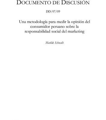 خرید و دانلود نسخه کامل کتاب Una metodología para medir la opinión del consumidor peruano sobre la responsabilidad social del marketing