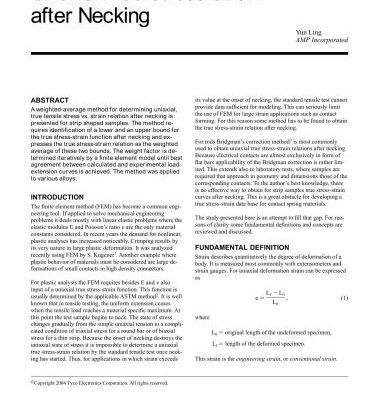 خرید و دانلود نسخه کامل کتاب Uniaxial True Stress-Strain after Necking
