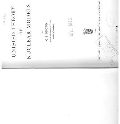خرید و دانلود نسخه کامل کتاب Unified theory of nuclear models