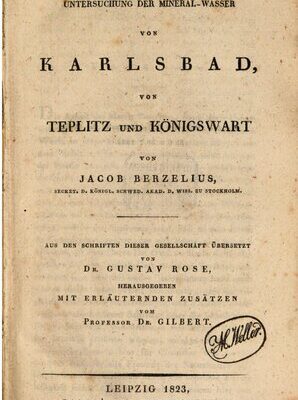خرید و دانلود نسخه کامل کتاب Untersuchung der Mineral-Wasser von Karlsbad, von Teplitz und Königswart