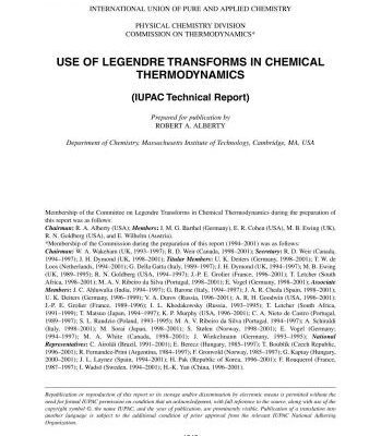 خرید و دانلود نسخه کامل کتاب Use of Legendre transforms in chemical thermodynamics