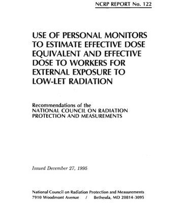 خرید و دانلود نسخه کامل کتاب Use of Personal Monitors to Estimate Effective Dose Equivalent and Effective Dose to Workers for External Exposure to Low-Let Radiation