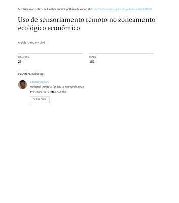 خرید و دانلود نسخه کامل کتاب USO DE SENSORIAMENTO REMOTO NO ZONEAMENTO ECOLÓGICO ECONÔMICO