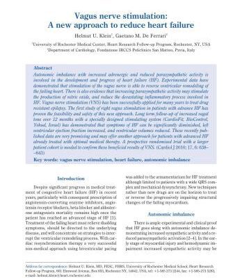 خرید و دانلود نسخه کامل کتاب Vagus nerve stimulation: A new approach to reduce heart failure