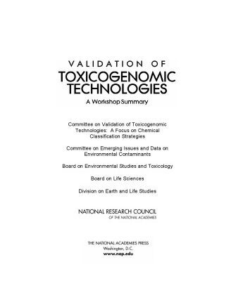 خرید و دانلود نسخه کامل کتاب Validation of Toxicogenomic Technologies: A Workshop Summary