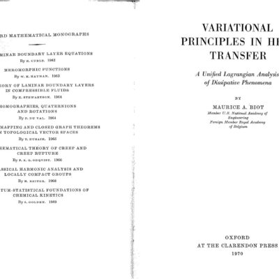 خرید و دانلود نسخه کامل کتاب Variational Principles in Heat Transfer: A Unified Lagrangian Analysis of Dissipative Phenomena