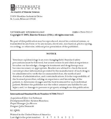 خرید و دانلود نسخه کامل کتاب Veterinary Epidemiology (Practical Veterinarian)