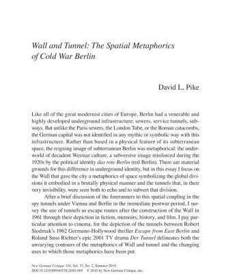 خرید و دانلود نسخه کامل کتاب Wall and Tunnel: The Spatial Metaphorics of Cold War Berlin