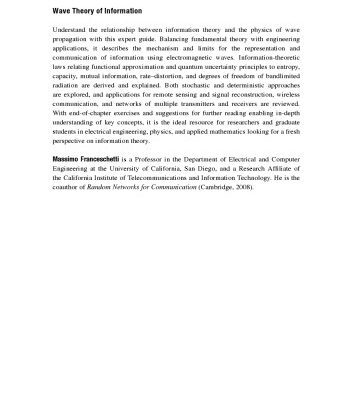 خرید و دانلود نسخه کامل کتاب Wave Theory of Information