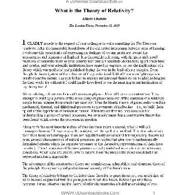 خرید و دانلود نسخه کامل کتاب What Is The Theory Of Relativity
