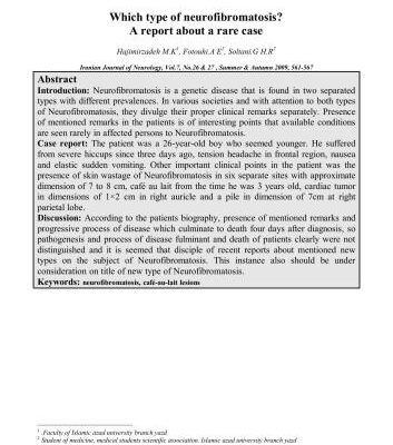 خرید و دانلود نسخه کامل کتاب Which type of neurofibromatosis? A report about a rare case