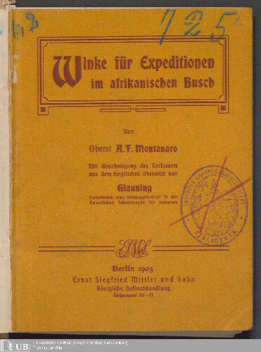خرید و دانلود نسخه کامل کتاب Winke für Expeditionen im afrikanischen Busch_68c113236c0b4.jpeg خرید و دانلود نسخه کامل کتاب Winke für Expeditionen im afrikanischen Busch
