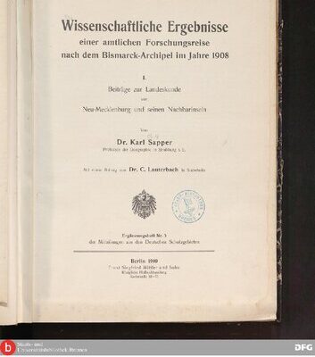 خرید و دانلود نسخه کامل کتاب Wissenschaftliche Ergebnisse einer amtlichen Forschungsreise nach dem Bismarck-Archipel im Jahre 1908 / Beiträge zur Landeskunde von Neu-Mecklenburg und seinen Nachbarinseln