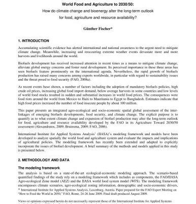 خرید و دانلود نسخه کامل کتاب World Food and Agriculture to 2030/50: How do climate change and bioenergy alter the long-term outlook for food, agriculture and resource availability?