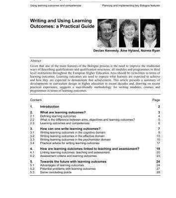خرید و دانلود نسخه کامل کتاب Writing and Using Learning Outcomes: a Practical Guide