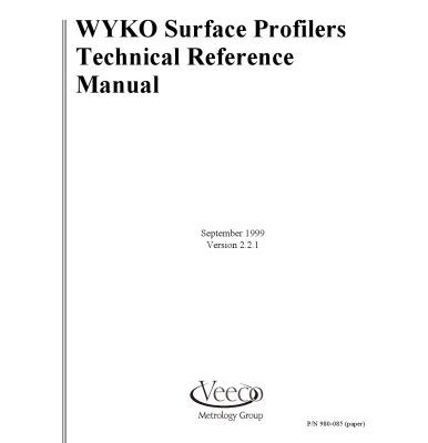 خرید و دانلود نسخه کامل کتاب WYKO Surface Profilers Technical Reference Manual